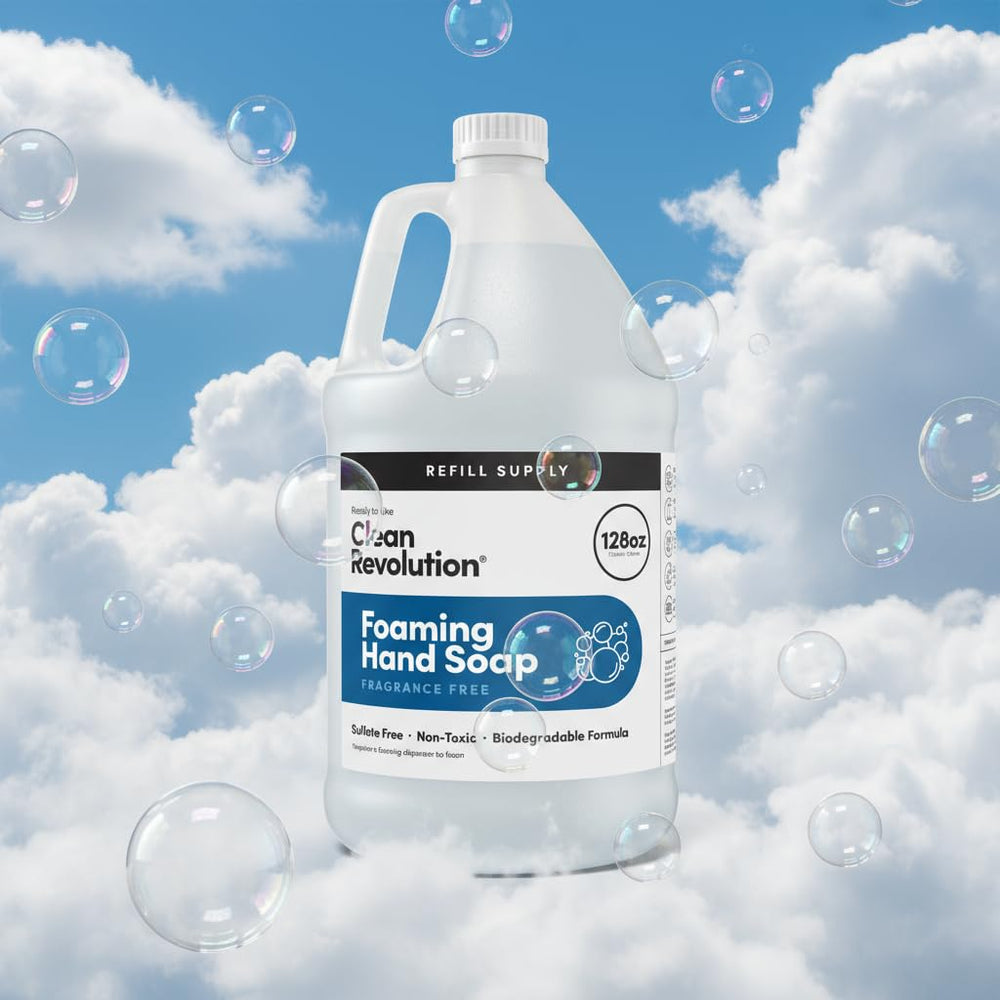 Fillable refill fits Clean Revolution dispenser for mess-free use.