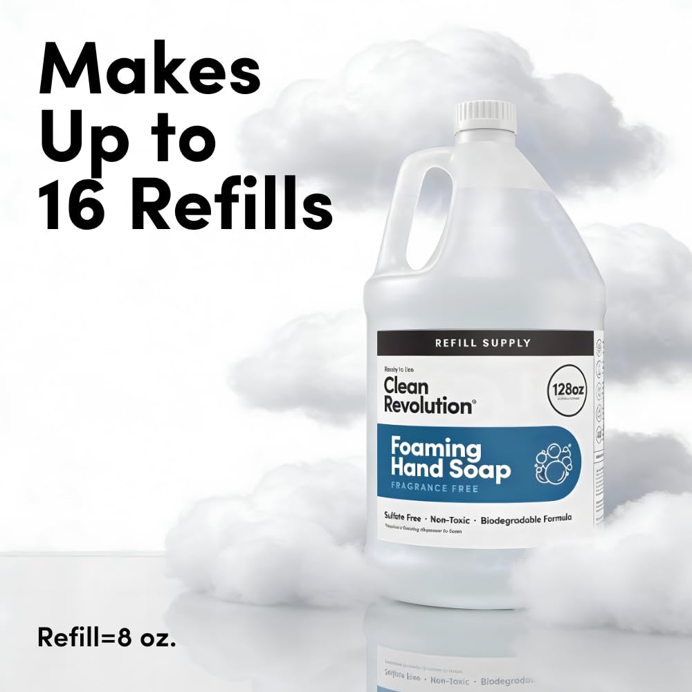 Clean Revolution luxurious foam delivers gentle cleansing for daily handwashing.