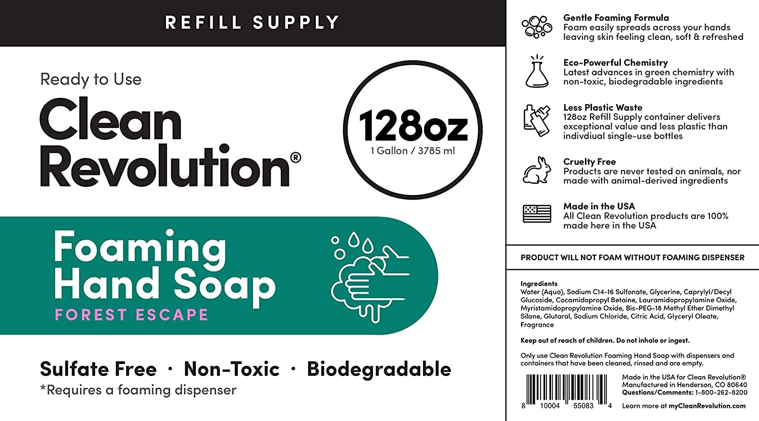 Ingredientes de química verde en Clean Revolution, seguro para familia y planeta.