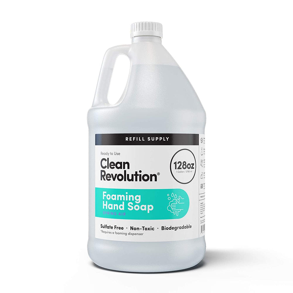 Clean Revolution Jabon Mano Espuma Refill 128oz, limpieza suave y duradera