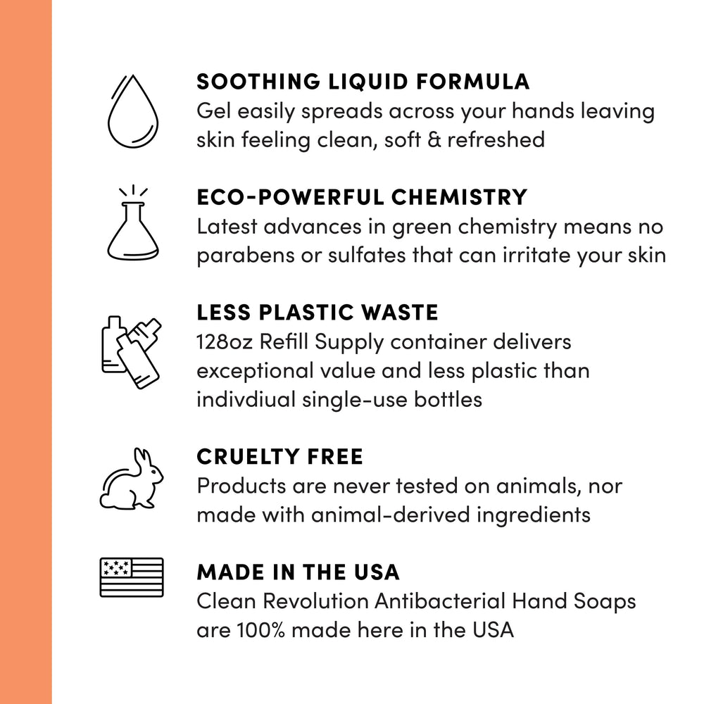 Clean Revolution orange-scent bottle ready for everyday use