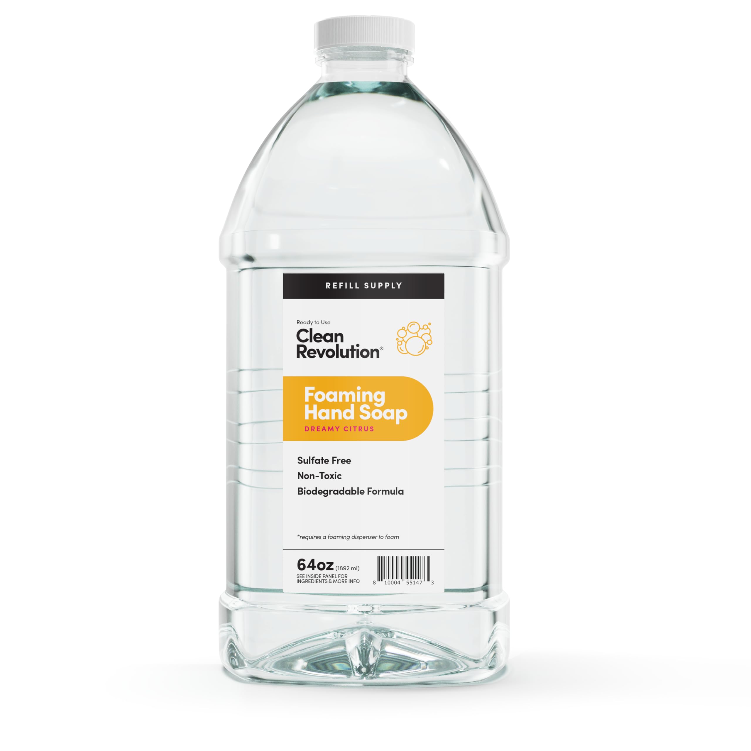 Recambio de jabón espuma Clean Revolution 64oz listo para rellenar.