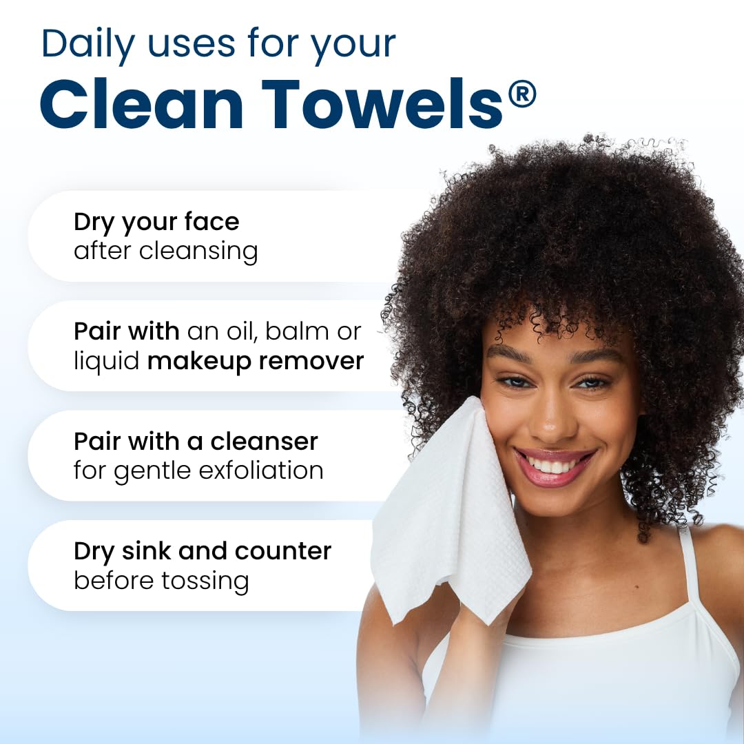 Single-use towels promote hygiene during daily skincare.