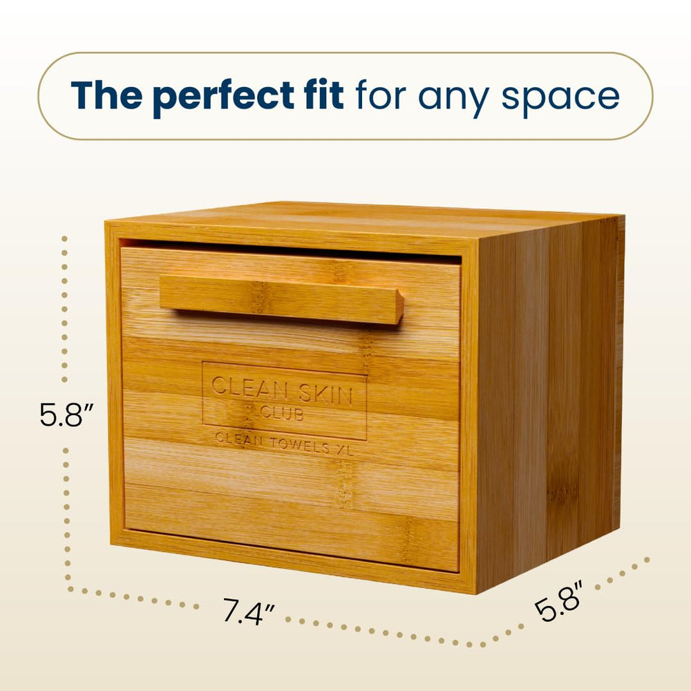 Clean Skin Club drawer open view showing easy towel access