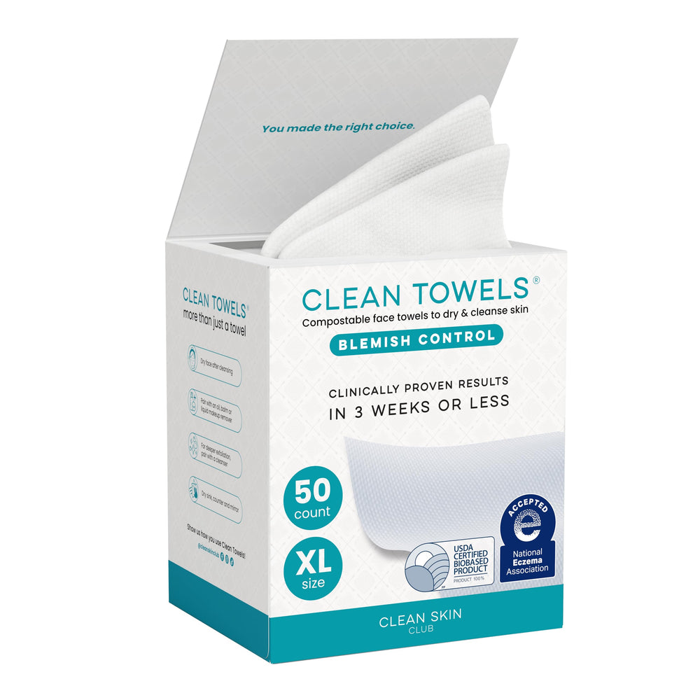 CLEAN SKIN CLUB Blemish-Control XL, empaque práctico para uso higiénico diario.