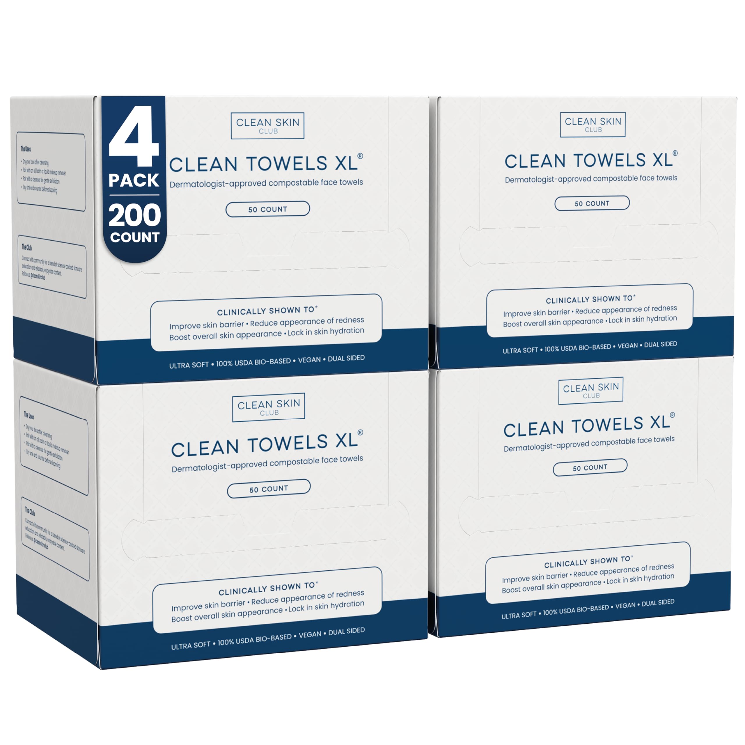 Clean Skin Club Clean Towels XL pack closed for organized storage