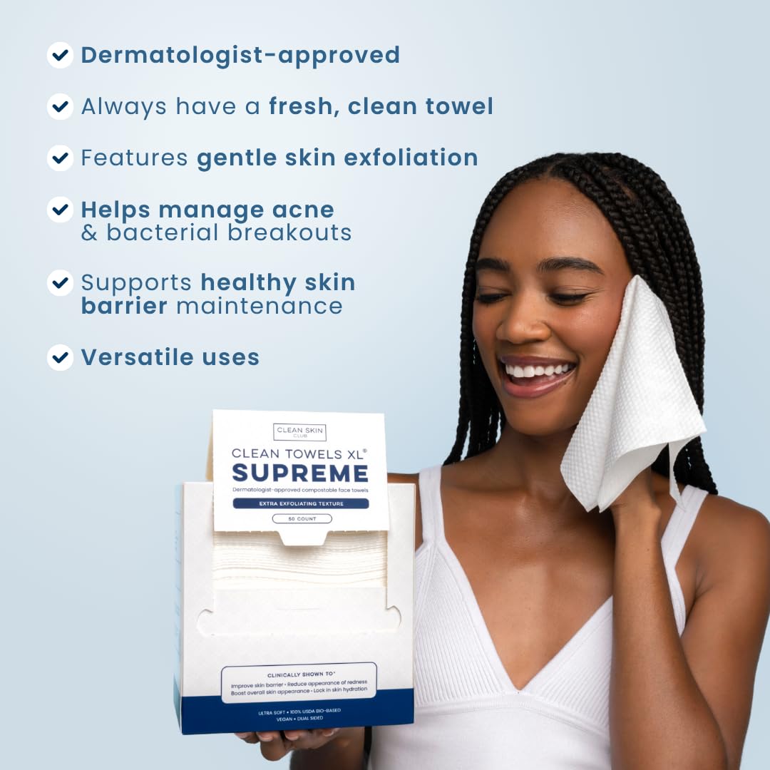 Clean Skin Club Clean Towels XL Supreme desechables para uso único y práctico