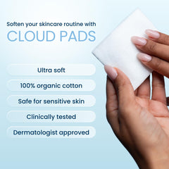 Clean Skin Club Cloud Pads close-up reveals ultra-soft cotton for sensitive skin