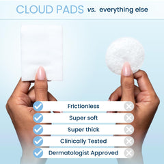 Clean Skin Club Cloud Pads 60x80mm dimensions for larger, gentler removal