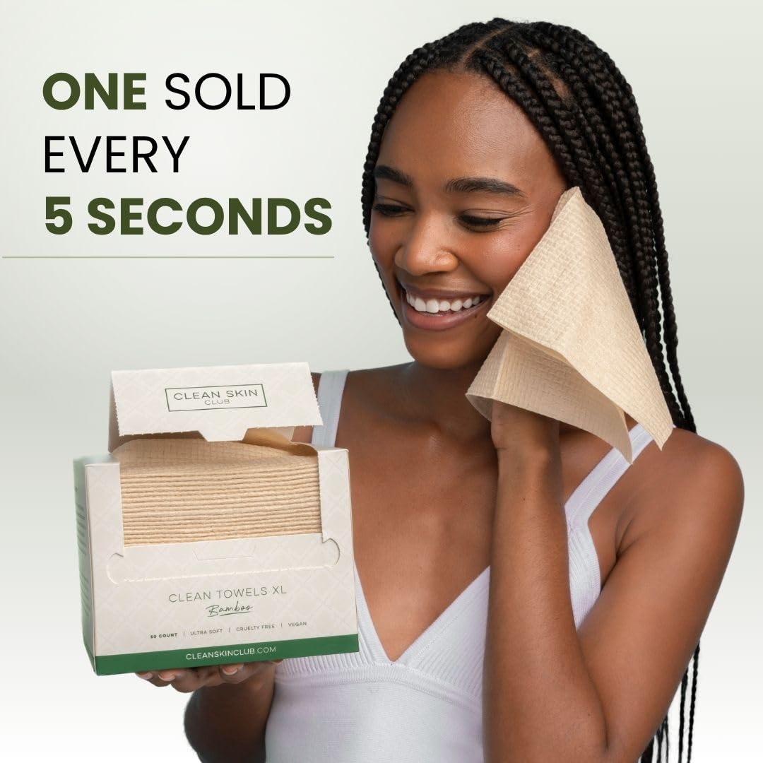 Toallas dermatológicamente probadas por Clean Skin Club para piel sensible.