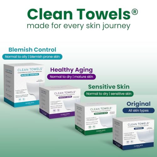 CLEAN SKIN CLUB Paquete de 50 toallas: conveniencia diaria para piel sensible