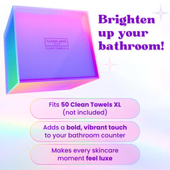 Prism Box on a bright countertop adds vibrant bathroom style
