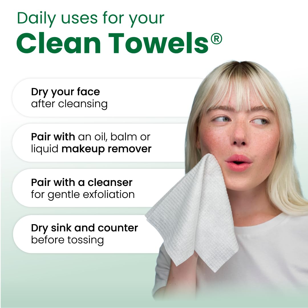 CLEAN SKIN CLUB Toallas para desmaquillaje y cuidado diario: opción higiénica para piel sensible