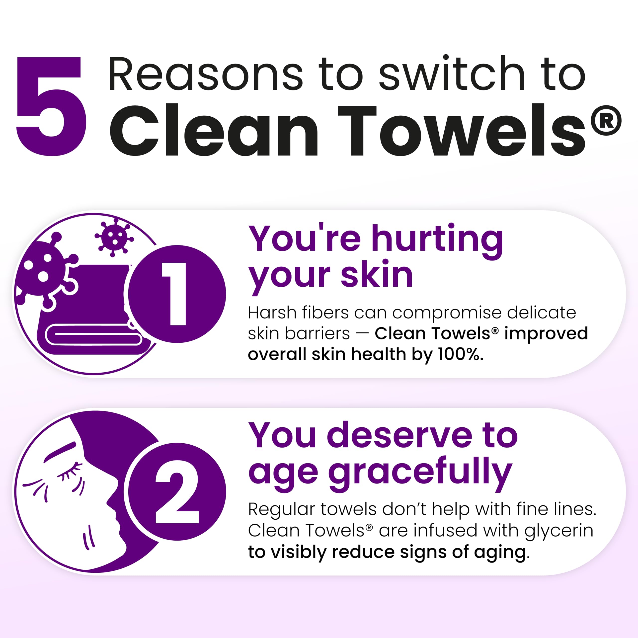 Cuidado diario con CLEAN SKIN CLUB XL, toalla seca y higiénica.