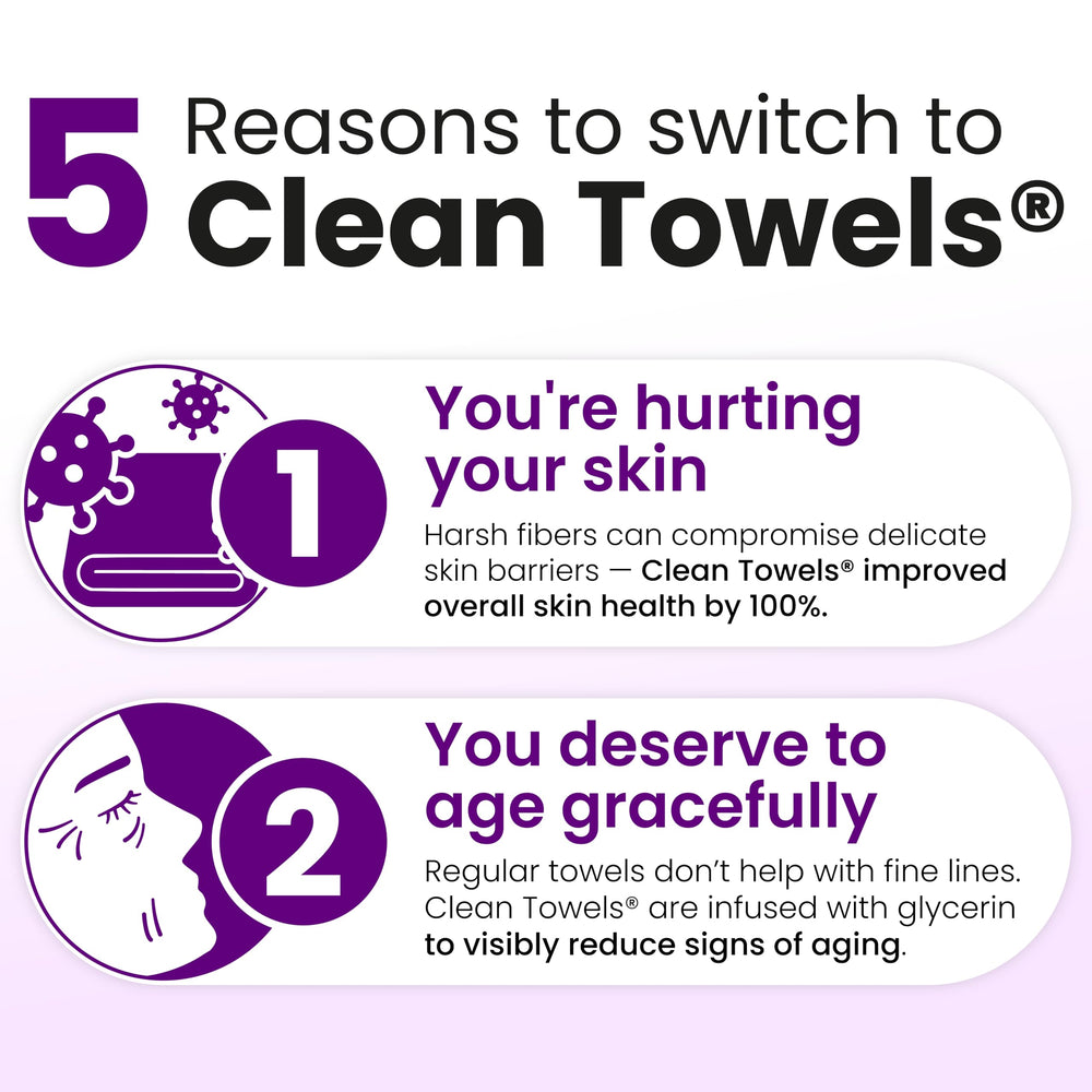 Cuidado diario con CLEAN SKIN CLUB XL, toalla seca y higiénica.