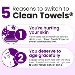 Cuidado diario con CLEAN SKIN CLUB XL, toalla seca y higiénica.
