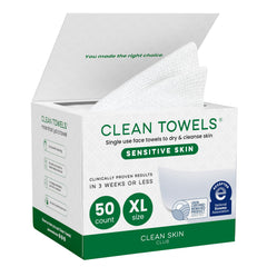 CLEAN SKIN CLUB Clean Towels XL Sensibles Aloe: toallas faciales ultrasuaves para hidratar piel sensible