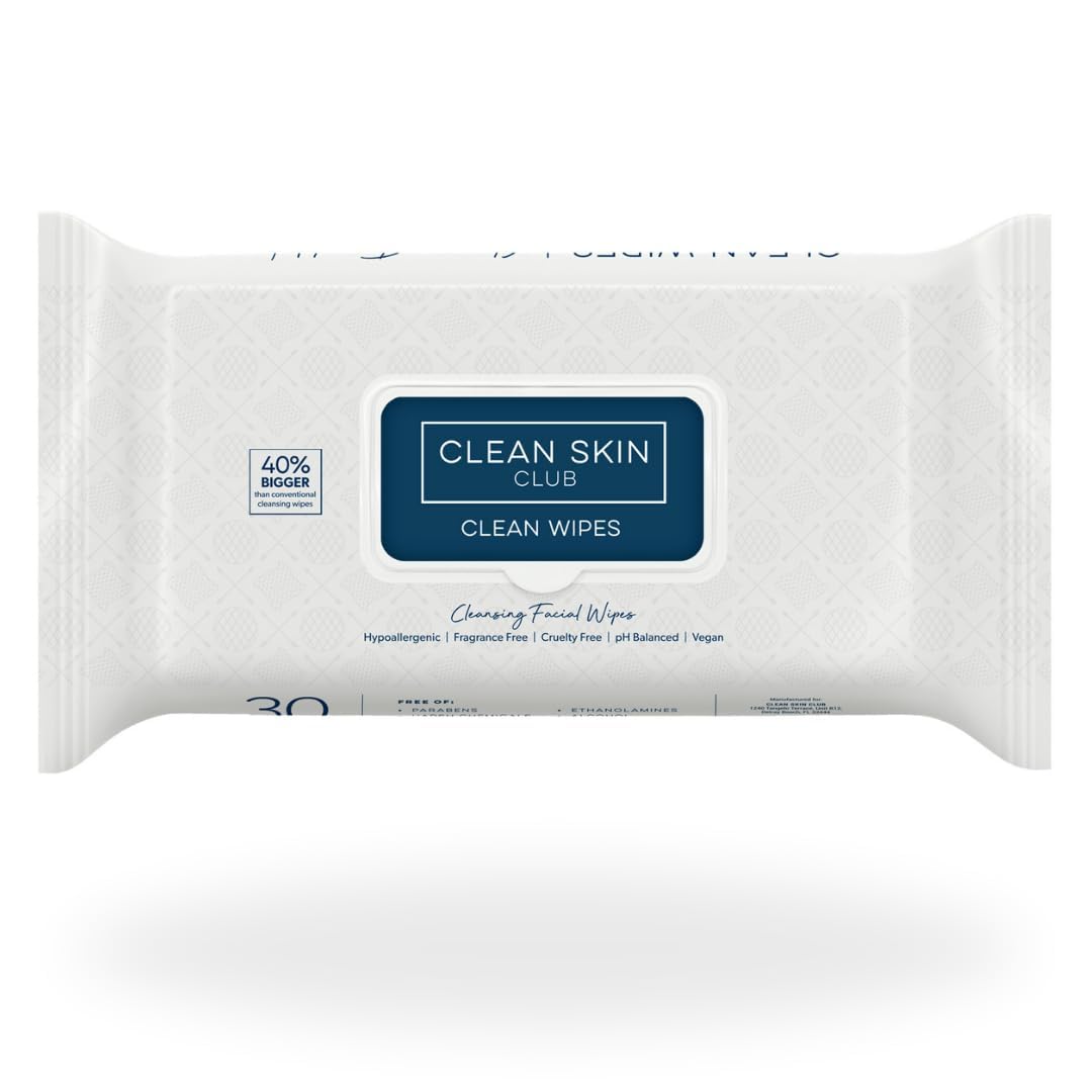 Toallitas Clean Skin Club XL, empaque práctico para uso diario.