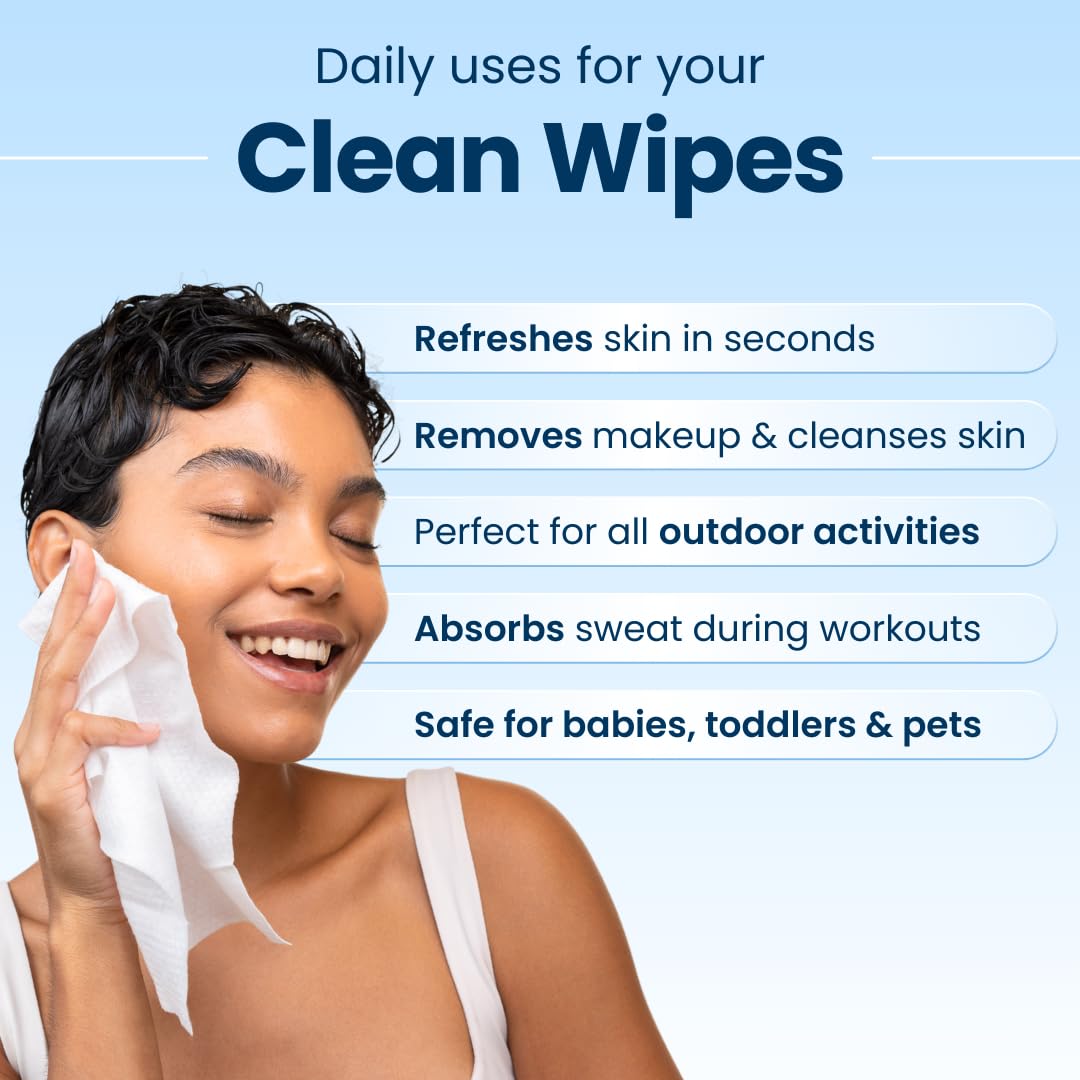 Toallitas sin alcohol en Clean Skin Club XL cuidan piel sensible.