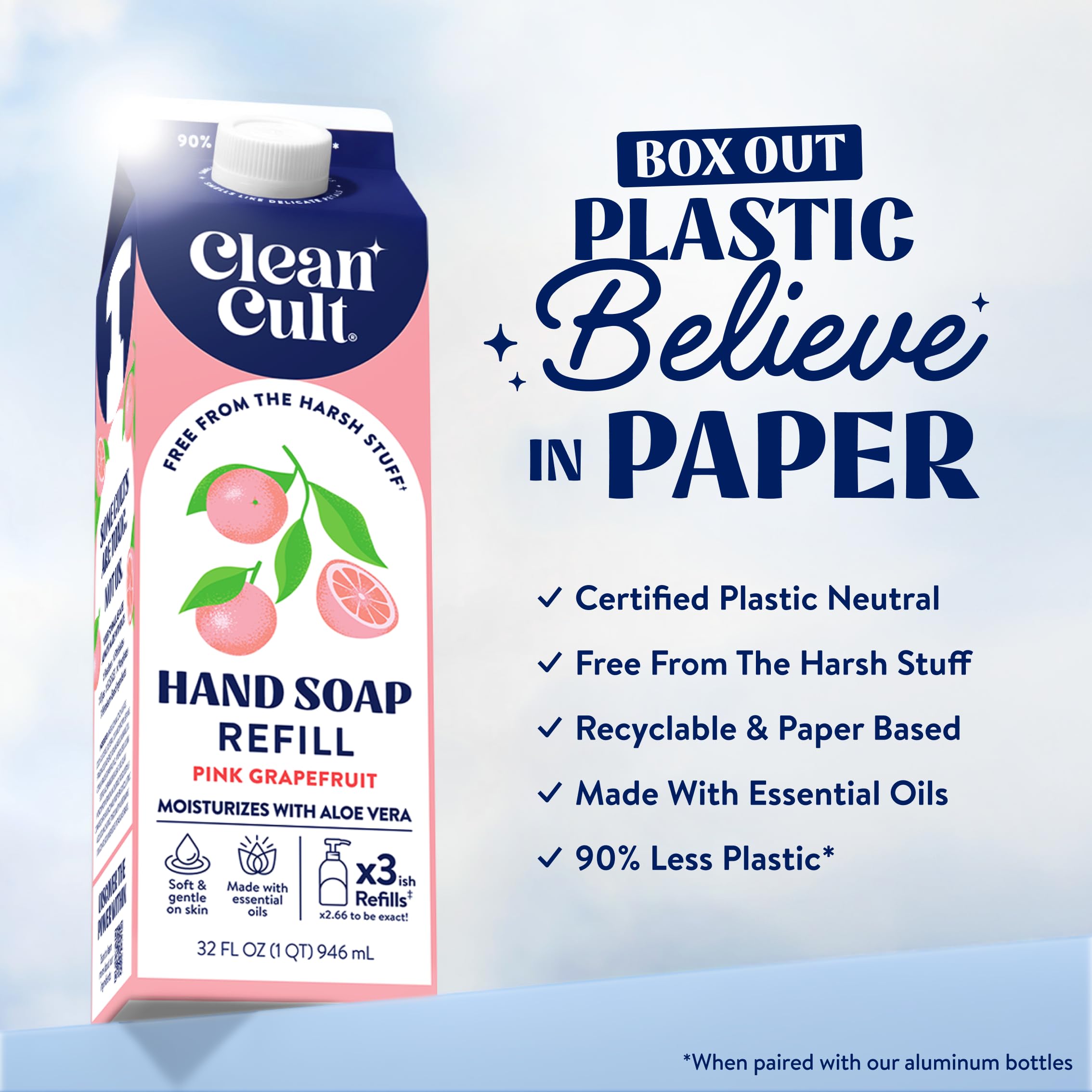 Envase de papel Cleancult ecológico y reciclable