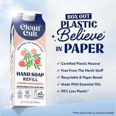 Cleancult Relleno de jabón para manos en envase de papel, reducción de plástico