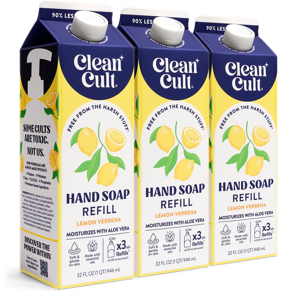 Jabón líquido para manos Cleancult con limon-verbena, limpieza suave.