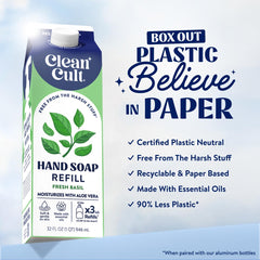 Relleno en envase de papel de Cleancult, opción eco para reducir plástico.