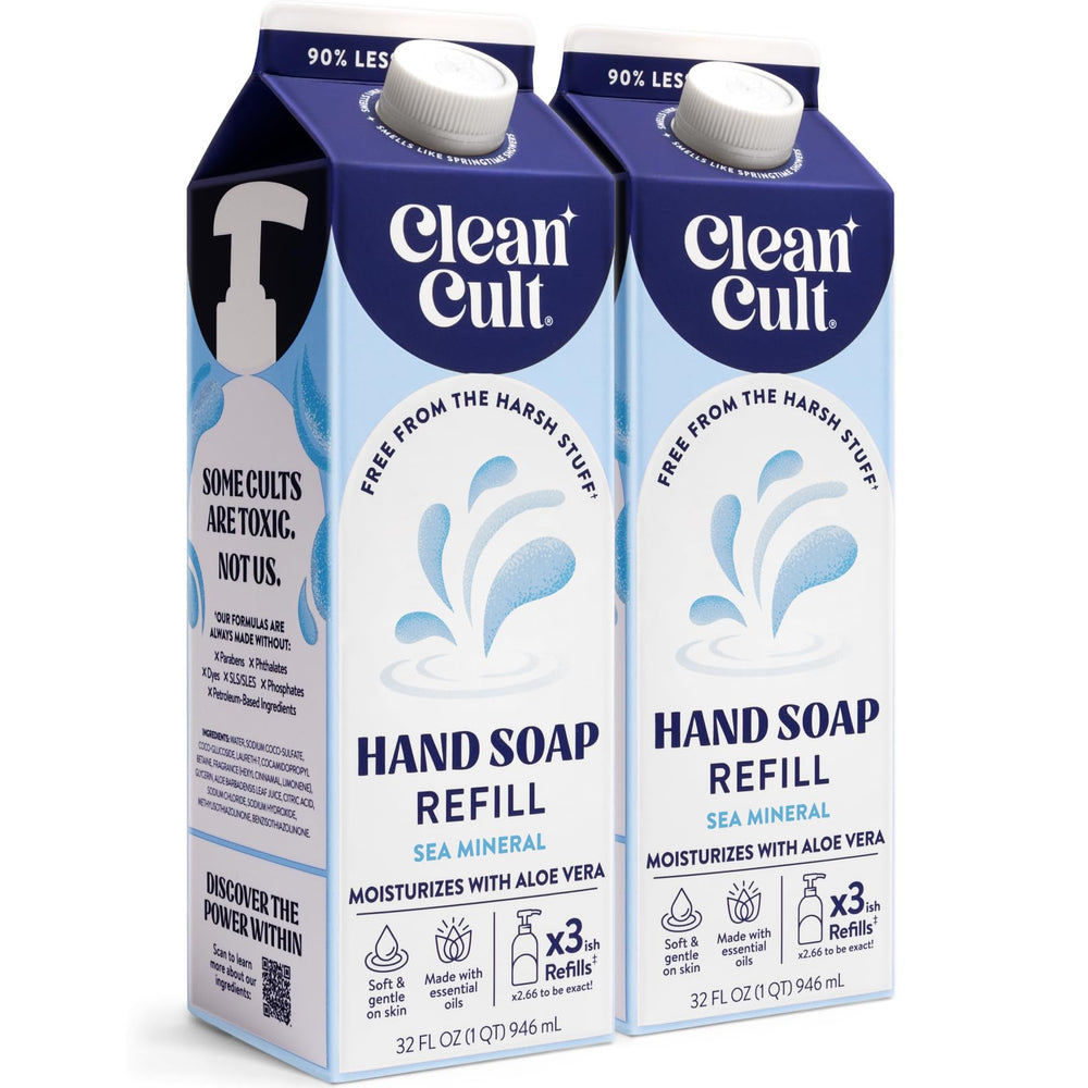 Cleancult jabón líquido recarga minerales marinos para manos con aroma suave