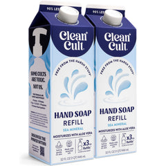 Cleancult jabón líquido recarga minerales marinos para manos con aroma suave