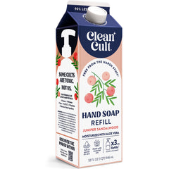 Cleancult Jabón líquido para manos con enebro y sándalo en envase de papel