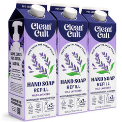 Cleancult jabon manos líquido lavanda con relleno, hidrata piel sensible