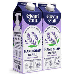 Cleancult liquid hand soap refill with wild lavender for moisturized cleansing.