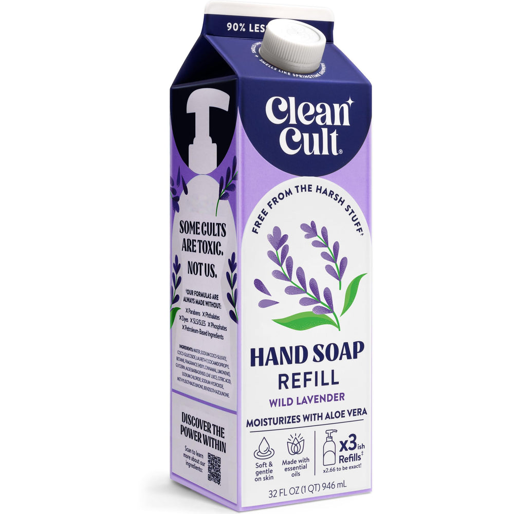 Cleancult refill bottle with wild lavender scent for gentle cleansing