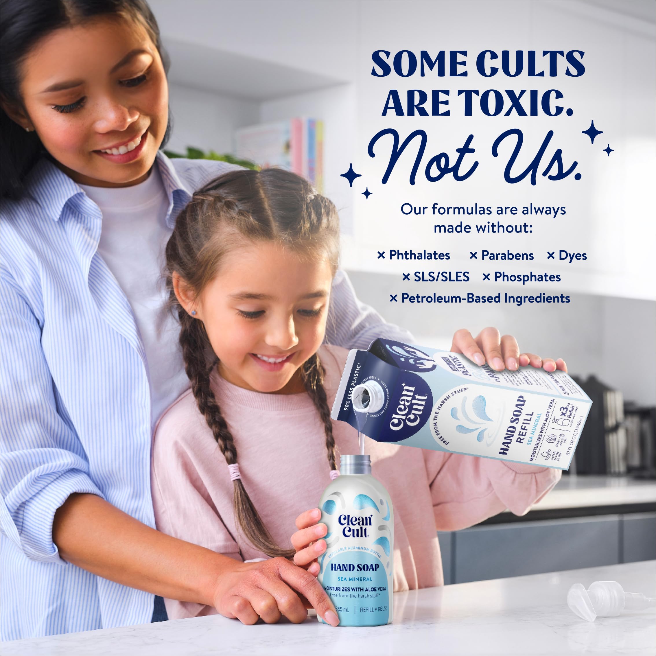 Cleancult Sea Minerals essential oils aroma enhances washing experience.