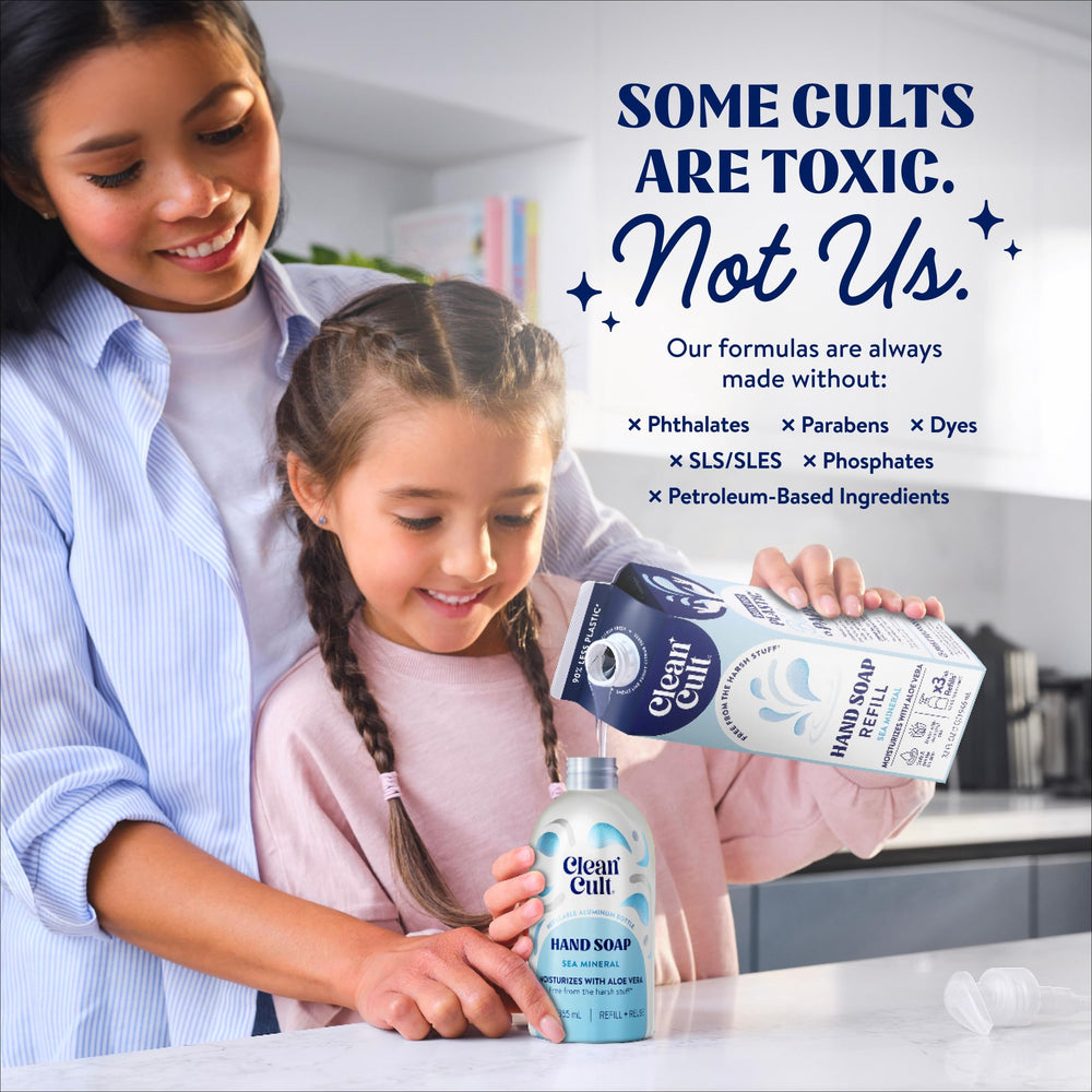Cleancult Sea Minerals essential oils aroma enhances washing experience.
