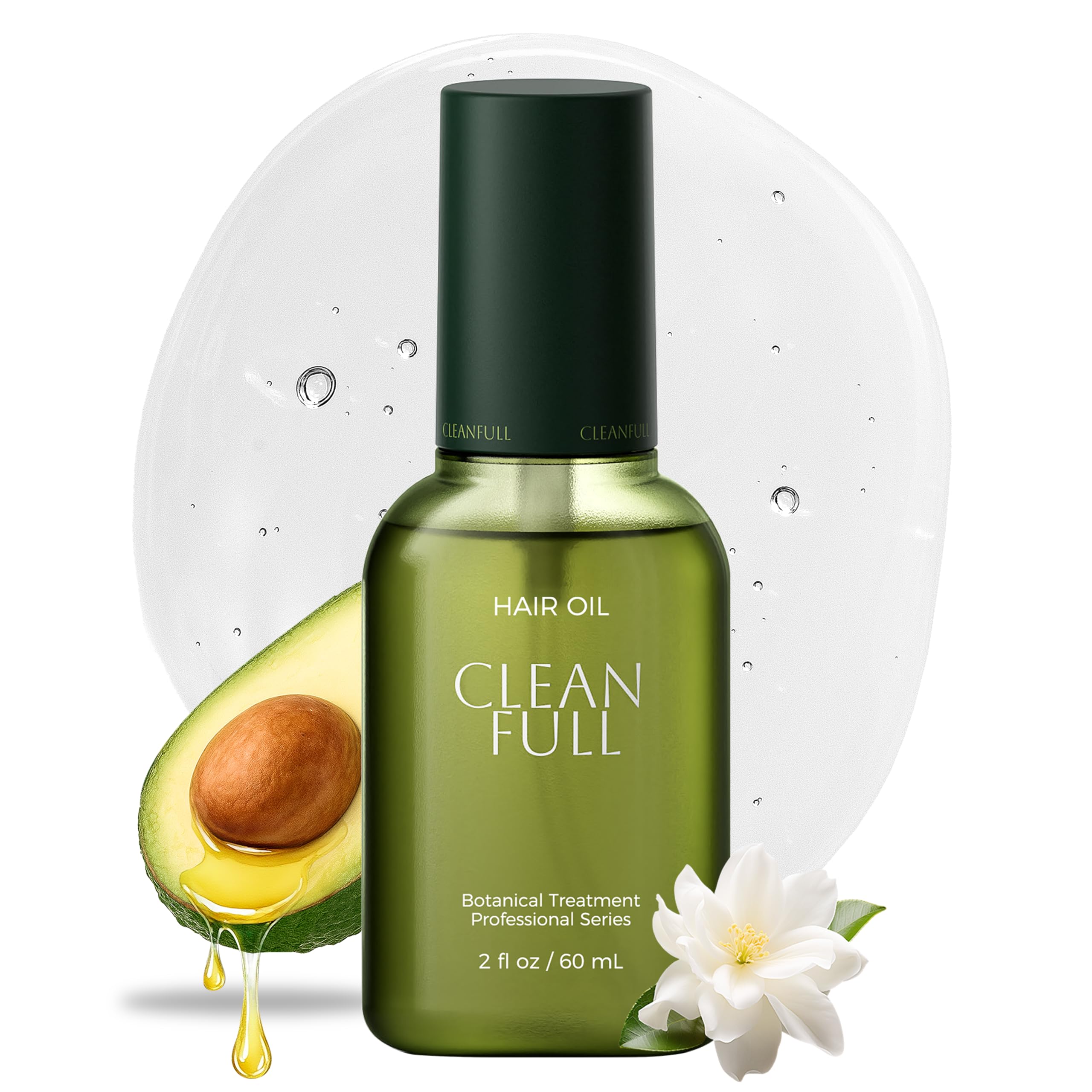 CLEANFULL aceite capilar botánico en botella para cabello seco y dañado