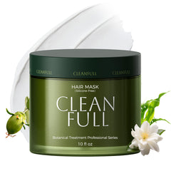 CLEANFULL mascarilla keratina botanica, botella visible para cuidado profundo del cabello dañado
