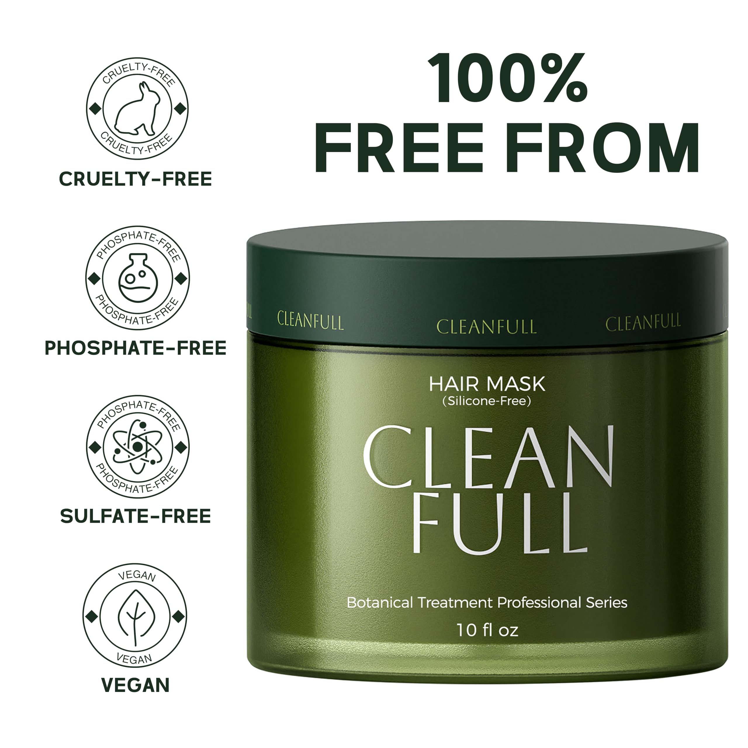 CLEANFULL mascarilla, fragancia verde fresca para experiencia de salón en casa