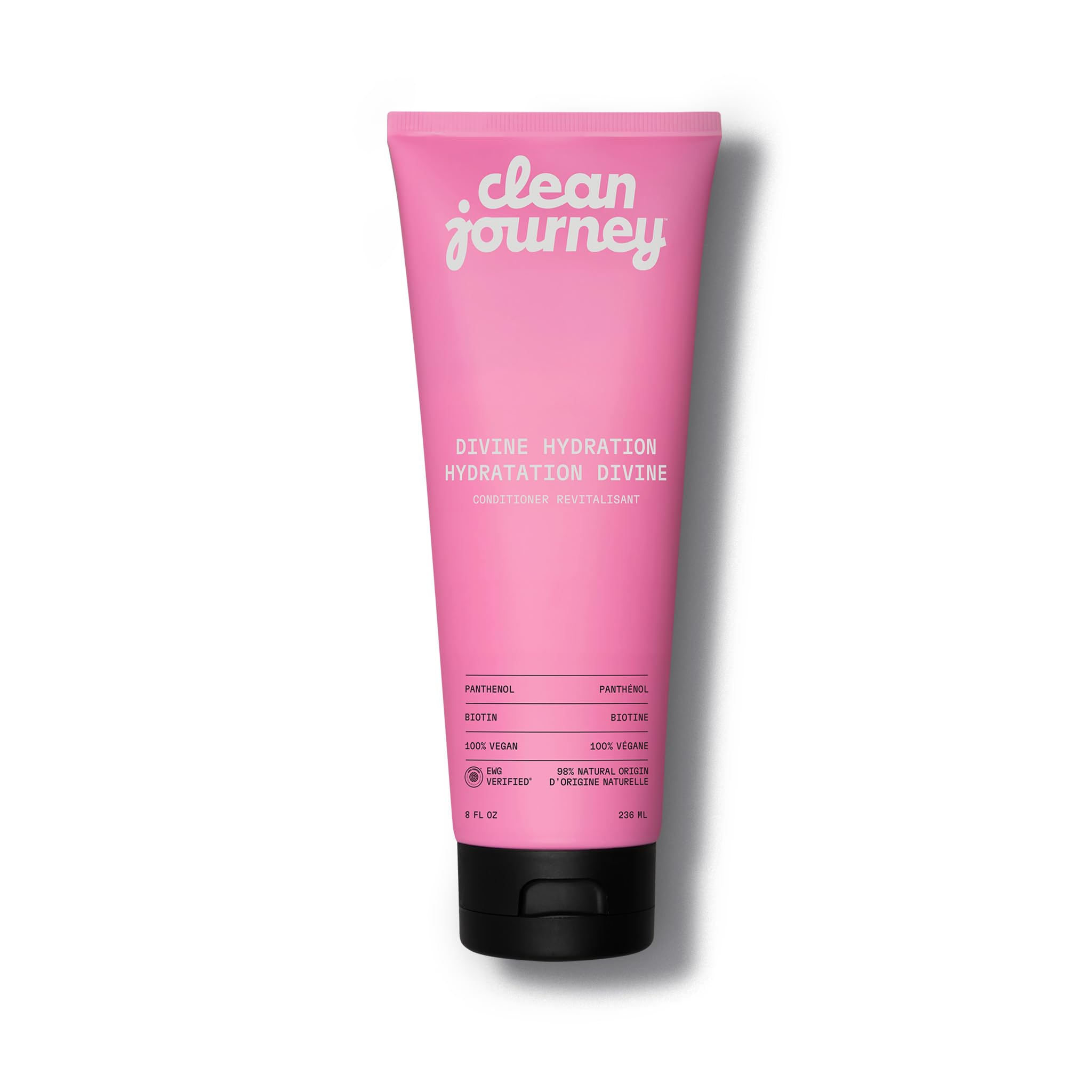 cleanjourney Acondicionador Divina Hidratación, botella visible, hidratación profunda para cabello seco