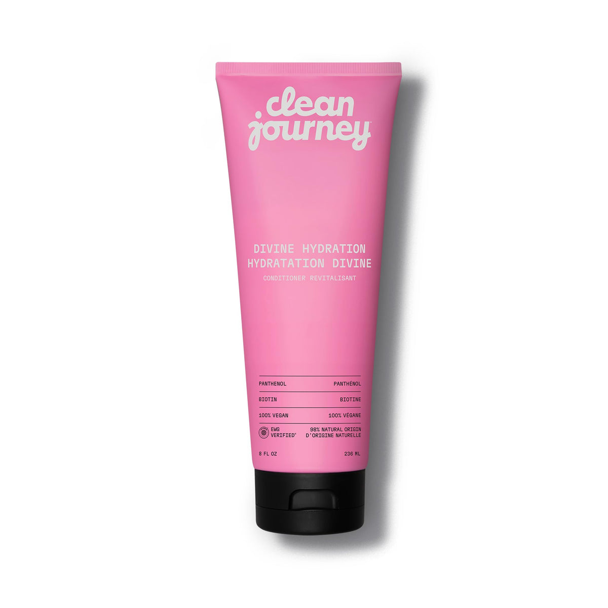 cleanjourney Acondicionador Divina Hidratación, botella visible, hidratación profunda para cabello seco