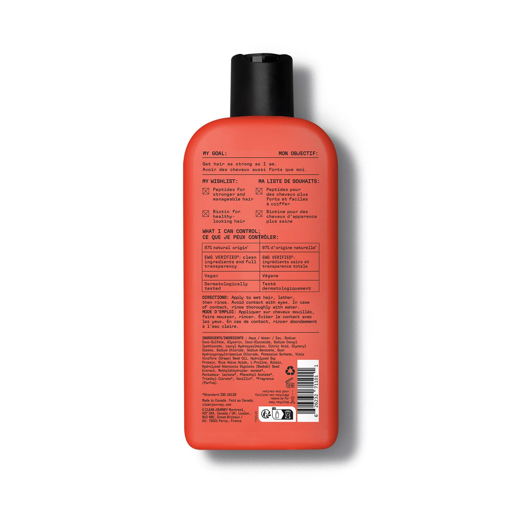 cleanjourney Fuerza Pura Champú: envase de 355 ml para uso diario