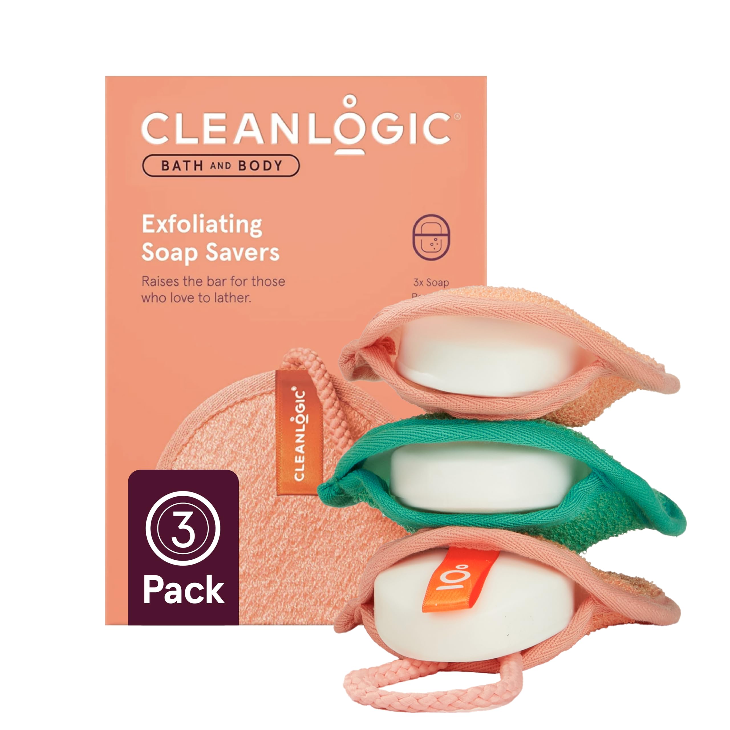 Cleanlogic bolsa exfoliante para jabón facilita una exfoliación suave y limpieza profunda.