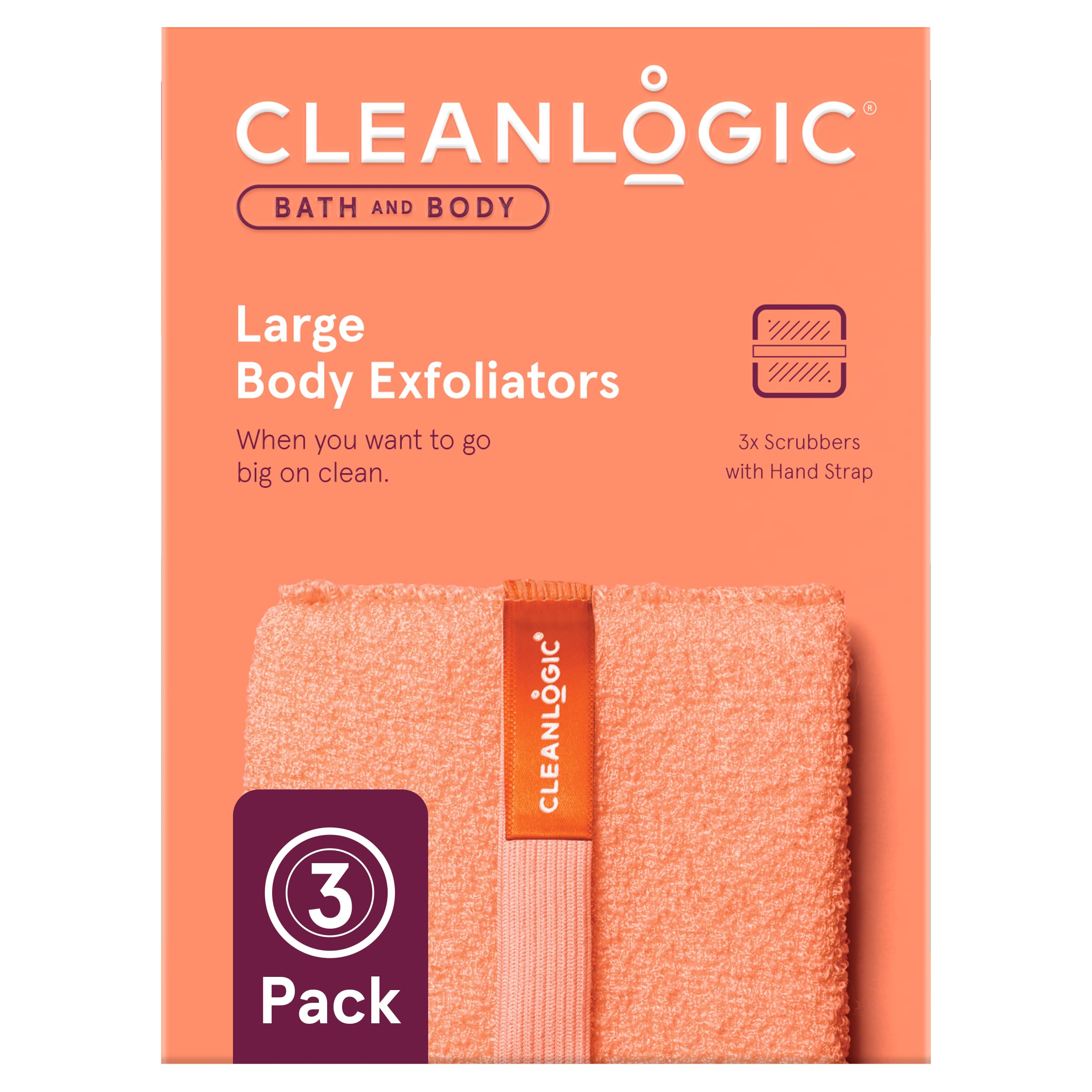 Cleanlogic exfoliador corporal grande en escena para piel suave