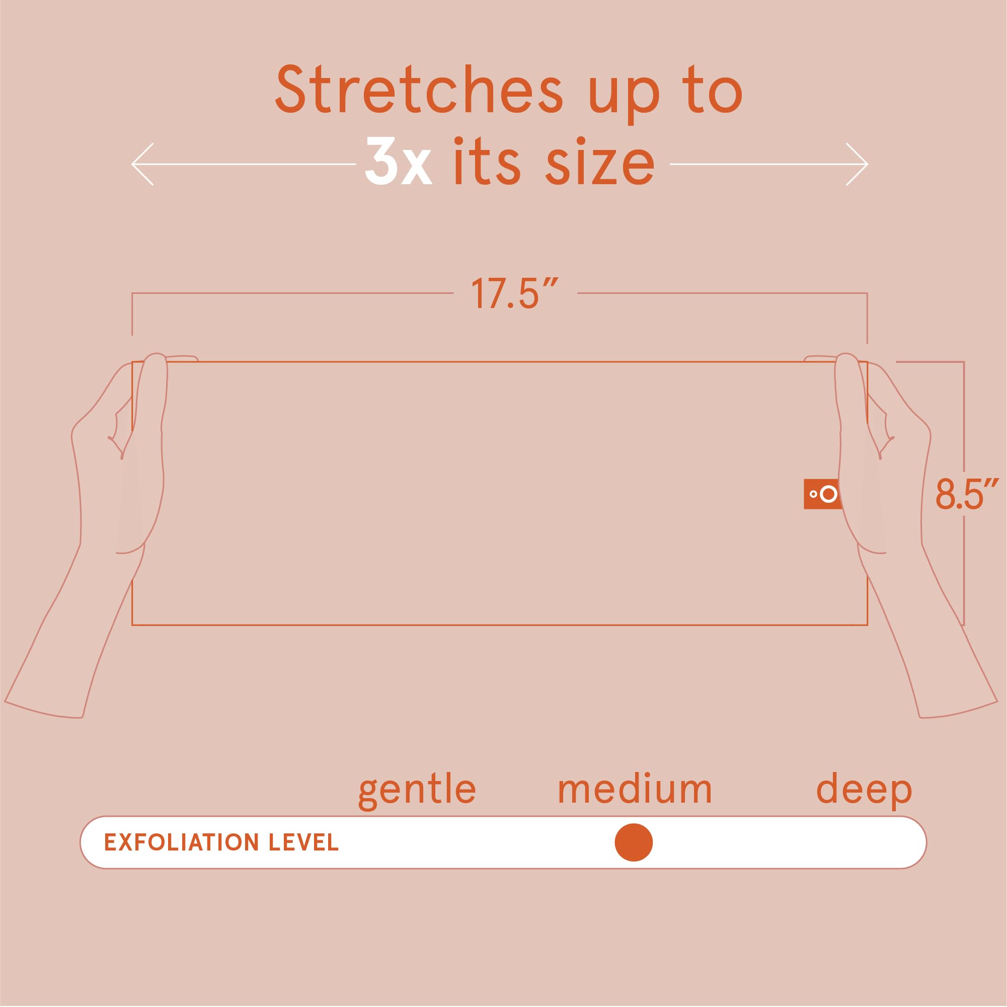 Close-up of Cleanlogic exfoliating cloth texture for durable skin-smoothing action.
