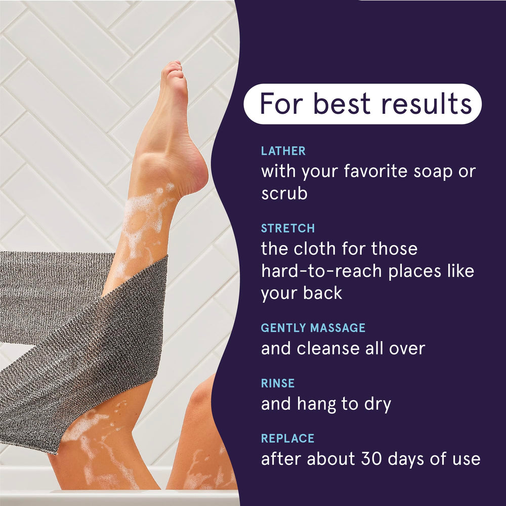 Cleanlogic paquete de 3 toallas exfoliantes para cuidado diario.