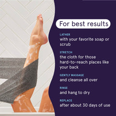 Cleanlogic paquete de 3 toallas exfoliantes para cuidado diario.