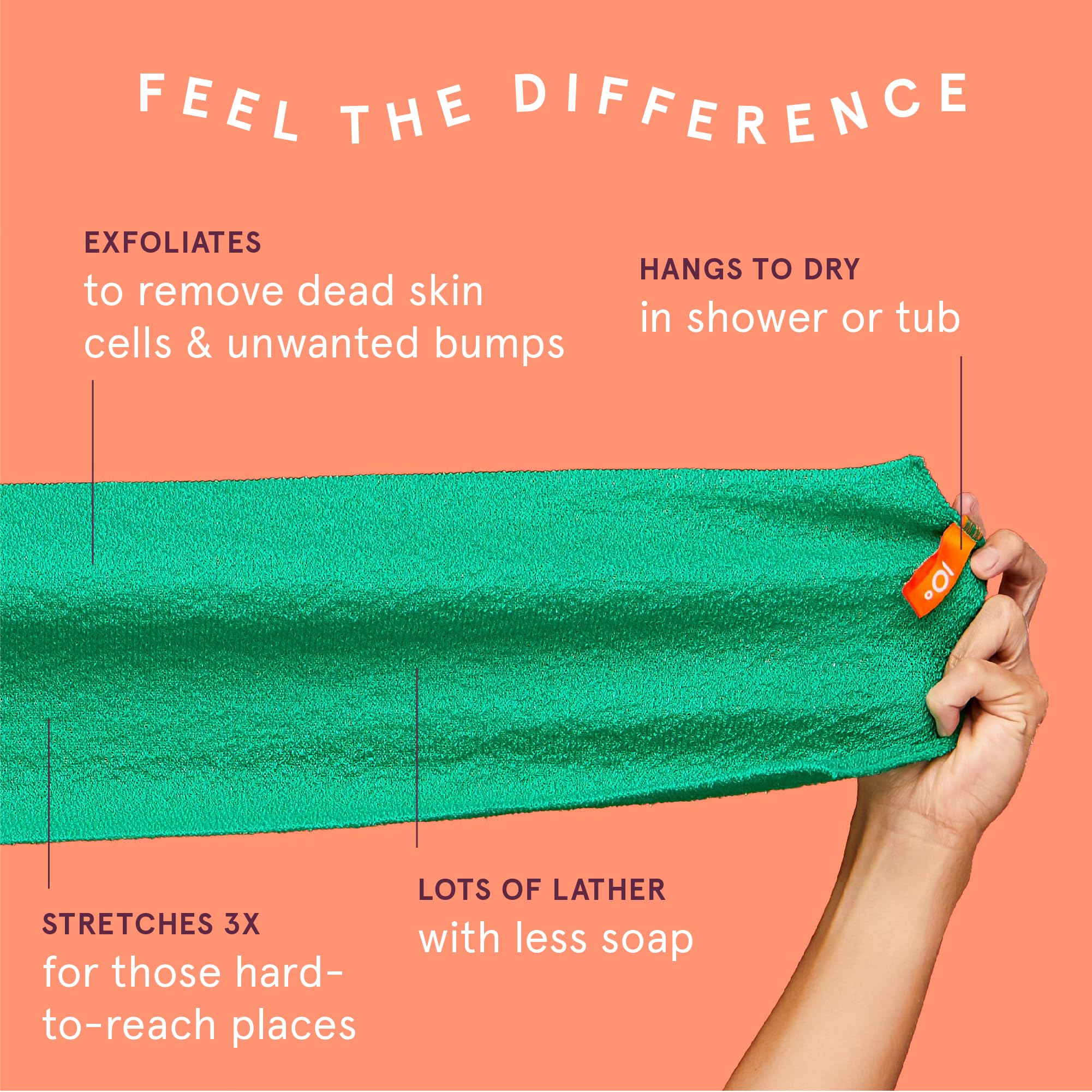 Cleanlogic exfoliating washcloth in use for a gentle circular cleanse.
