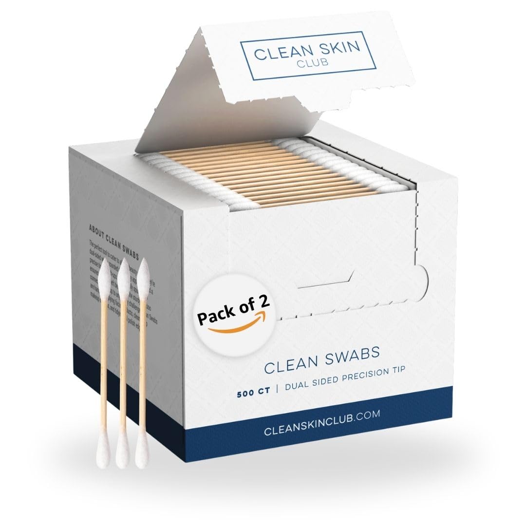 Clean Skin Club Clean Swabs 2Pack biodegradable cotton bamboo for eco-friendly use