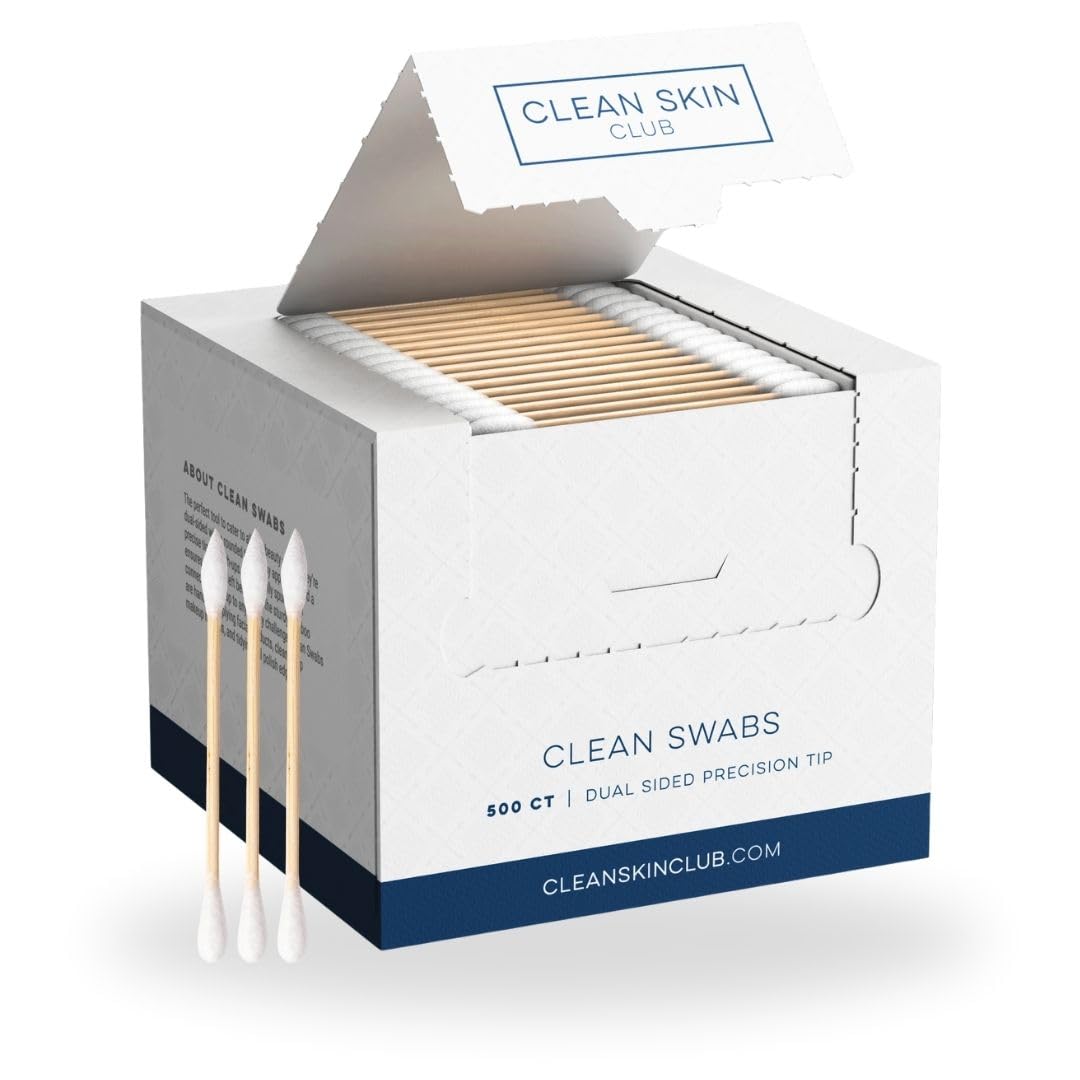 Clean Skin Club Clean Swabs with dual sided tips for precise makeup corrections