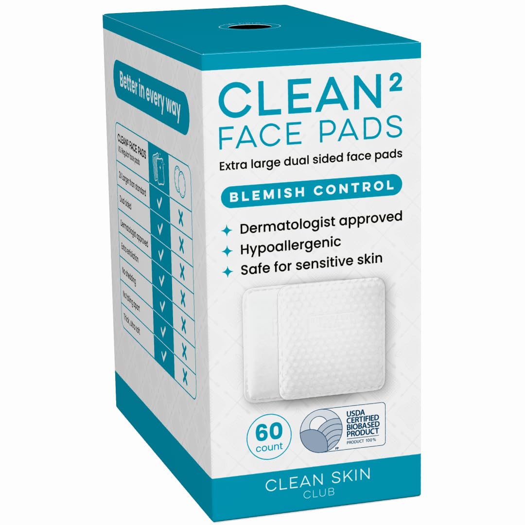 Clean Skin Club Clean² blemish-control pads box front for daily toning